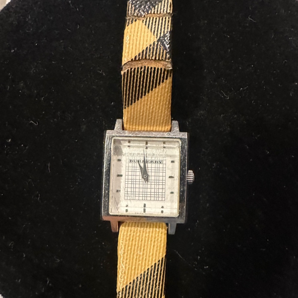 Burberry Checkered Yellow Strap Watch